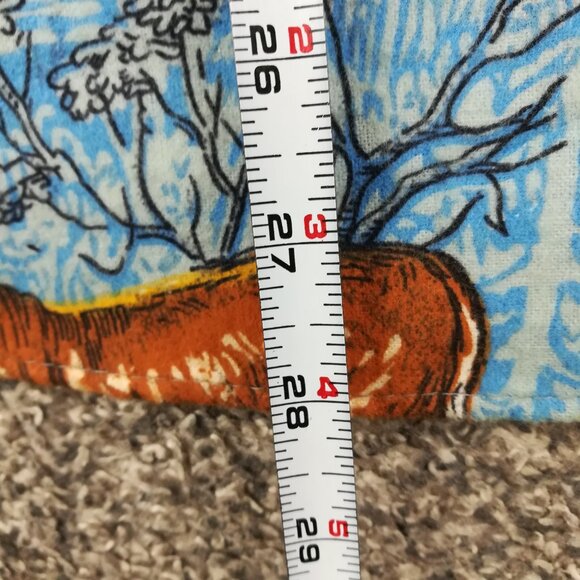 Vintage 60s 70s Flannel Shirt All Over Deer Print Permanent Press Mens Small - Picture 8 of 9